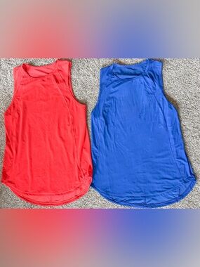 Lululemon Sculp tanks - fire pink- cobalt blue sz 6